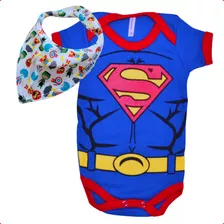 Body Bebê Mesversário Personalizado Heróis+ Babador Temático