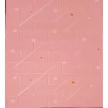 Revestimiento Pared Adhesivo Infantil Rosa Pálido Estrellado