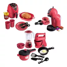 Kit Brinquedo Litlle + Air Fryer + Cafeteira Chef Kids