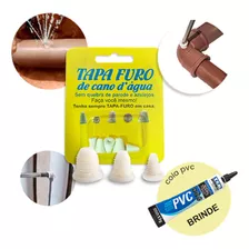 10 Reparo Tapa Furo Buraco Vazamento Cano De Água + Cola Pvc