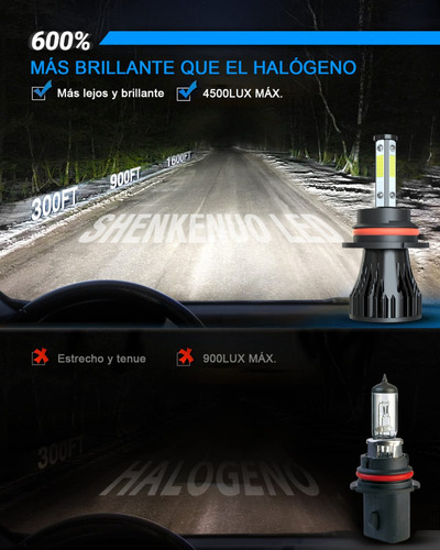 Kit De Faros Led 9007 De Alta Y Baja Intensidad, 6000 K