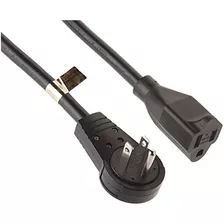 12 Cable De Extensión Con Rotatorio Plano Plug - Negro.