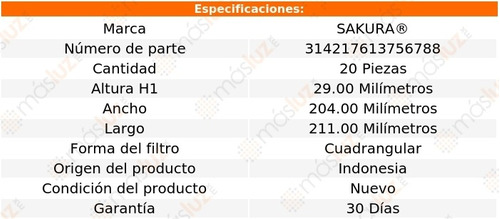 20 Filtros Aire Acondicionado Honda Hr-v 1.8l 4 Cil 15/20 Foto 2