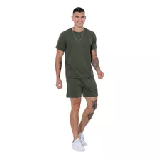 Conjunto Masculino Camisa E Short Moletinho Leve Macio 