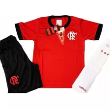 Camisa + Bermuda+ Meião Infantil Flamengo Licenciado Kit