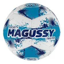 Bola Futebol Society Twister Magussy Cor Azul/branco