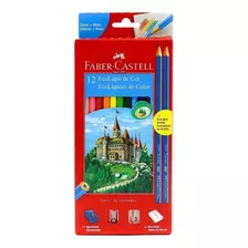 Lápis De Cor Faber Castell C/12 Cores + Apontador + Borracha