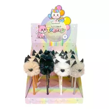 Lapicera Bolígrafo Peluche Gato Pompón Ibi Craft