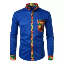 Camisas De Manga Comprida Para Homens Dashiki African Club C