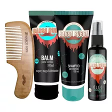 Kit Barba Com Shampoo 100ml, Óleo 60ml, Balm 100ml E Pente