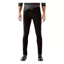 Jeans Hombre Slim Tapered Negro Liso