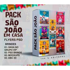 Pacote De Artes Psd São João- Pack Flyer Psd Sãojoão Em Casa