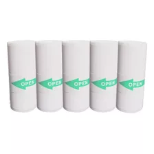 Kit 5 Rolo Papel Adesivo Autocolante Mini Impressora Térmica Cor Branco