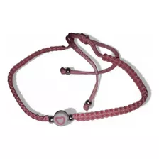 Pulseras De Hilo Color Rosa Chicle Con Corazón 