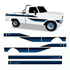 Adesivo Faixas Laterais Caminhão Ford F-1000 87/90 Azul