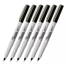 6 Marcadores Sharpie Ultra Fino Ultrafino Negro Permanente