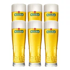 6 Vasos De Cerveza Heineken Original Estrella En Relieve