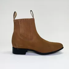 Botas Casuales De Piel Para Caballero Con Detalles Bordados