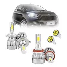 Kit Lâmpada Led V10 Farol Alto Baixo Milha Ford Ka 2018 2019