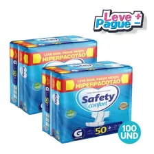 Kit 2 Pacotes 100 Fraldas Geriátrica Safety Confort 