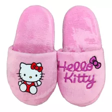 Pantufla De Hello Kitty Rosa Bordado Y Planchado Rosa Pastel
