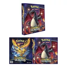 Album Pasta Fichário Pokémon Destinos Ocultos + 10 Folhas