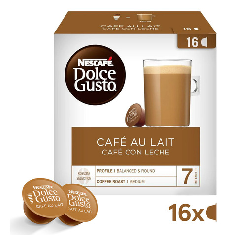 Caja X 16 Capsulas Nescafe Dolce Gusto Cafe Au Lait