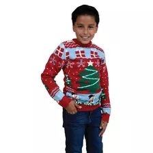 Suéter Navideño Para Niños Ugly Sweater Árbol De Navidad