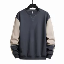 Sudadera De Manga Larga Con Cuello Redondo En Contraste