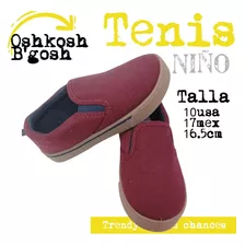 Tenis Loafer Tela Oshkosh Rojo Vino Niño La Segunda Bazar