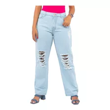 Kit 2 Calça Jeans Wideleg Pantalona Premium Cintura Alta Top