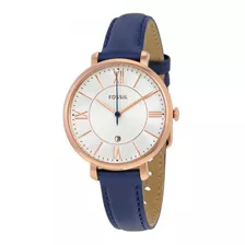 Reloj Dama Fossil Es3843 Color Azul De Piel