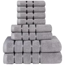 Utopia Towels Juego De Toallas Gris Frío De 8 Piezas - Toall