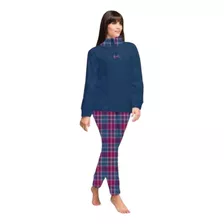 Pijama Fleece Cuadrille L Azul