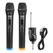 Microfone Sem Fio Duplo Mão Uhf Dx-382 Mult Frequência Devox