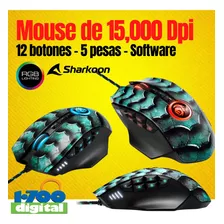 Mouse Gamer Sharkoon Drakonia 2, Rgb 15000 Dpi, 12 Botones 