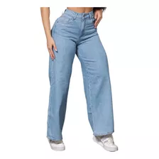 Calça Jeans Wid Leg Feminina Cintura Alta Pantalona Premiun