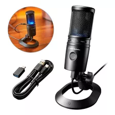 Microfone Condensador Audio Technica At2020usb-x C/ Suporte Cor Preto