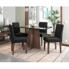 Mesa De Jantar Mari 120 Cm Com 4 Cadeiras Roma Plus