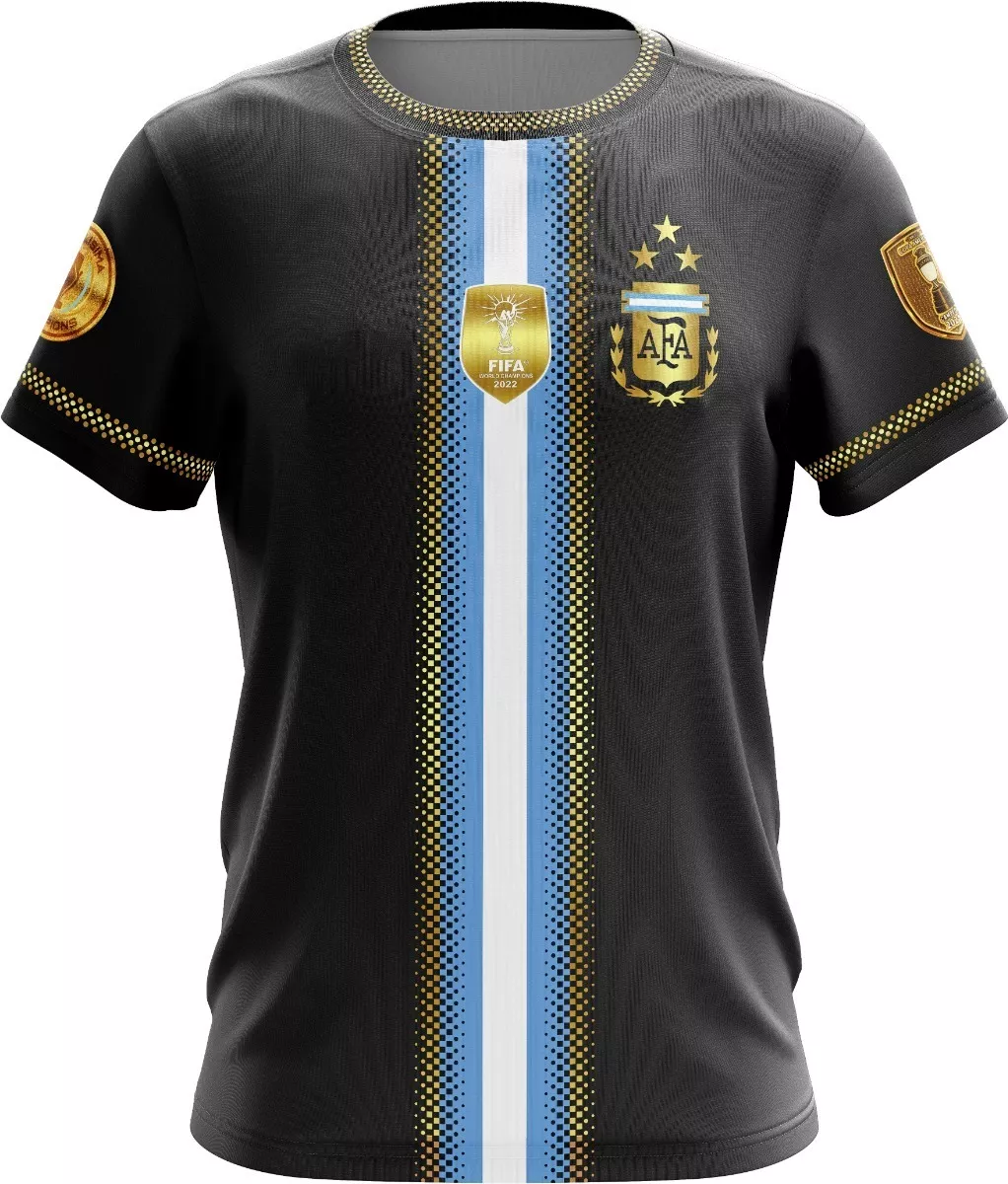 Camiseta Argentina Afa Campeones Edicion Negra Dorada