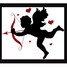 Vinilo Decorativo Cupido Dos Colores San Valentín Adorno