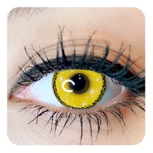 Lentes De Contacto Amarillo Con Brillos Pupilente Cosplay