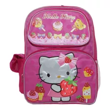 Mochila Escolar - Diseño De Hello Kitty Con Fresa Rosa