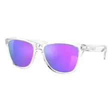 Anteojos De Sol Oakley Frogskins Standard Con Marco De O Matter Color Polished Clear, Lente Violet De Plutonite Prizm, Varilla Polished Clear De O Matter - Oo9013