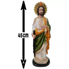 San Judas Tadeo, Resina Ojo De Cristal 45cm
