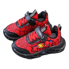 Zapatilla Diseño Hombre Araña, Spiderman Para Niños Luces