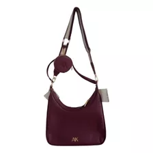 Cartera Anne Klein Cranberry Satchel Handbag With Zip Wallet