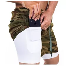 Short Gimnasio Hombre Con Calza Y Bolsillo Para Celular