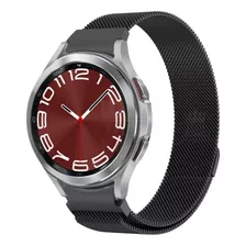 Pulseira Metal Encaixe Curvo Para Galaxy Watch6 Classic 43mm Cor Preto