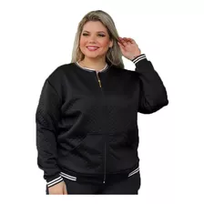 Jaqueta Blusa Casaco Bomber Plus Size Feminina Em Matelassê